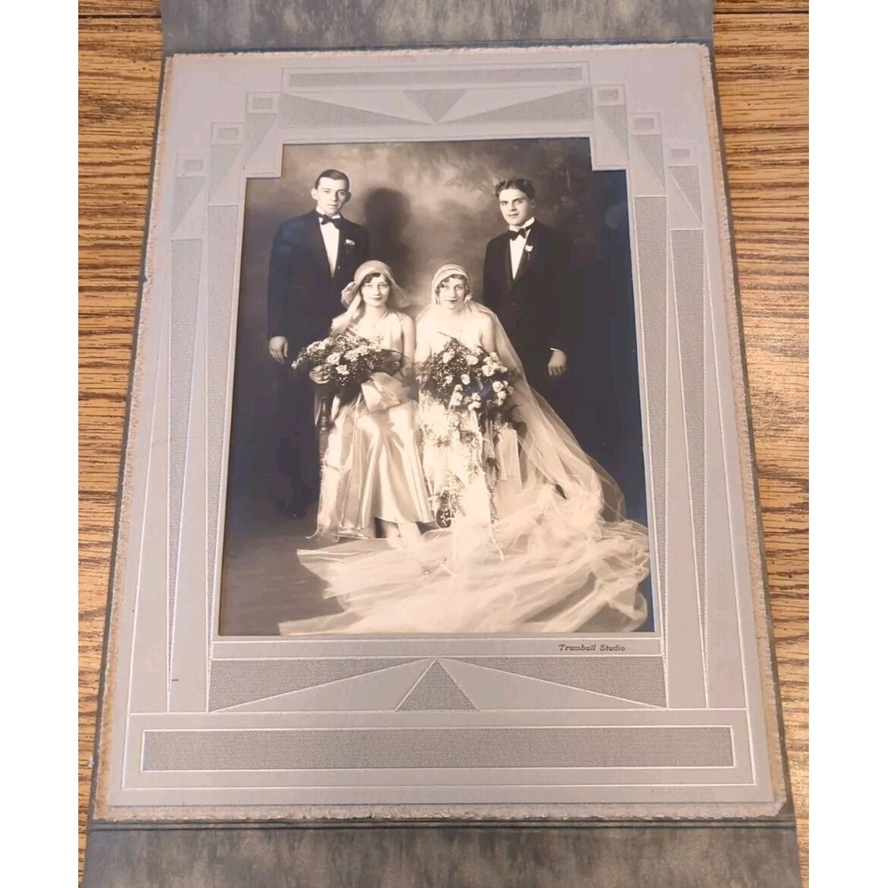 Antique Photo Victorian Double Wedding Portrait